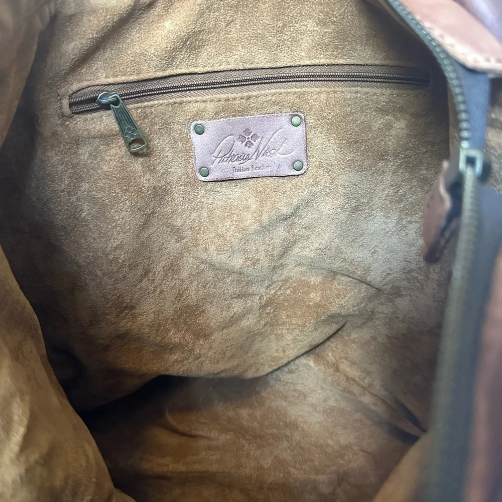 Patricia Nash Perugia Style Brown Studded Leather Tote Bag